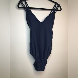 NWOT Navy Blue Hurley One Piece Criss Cross Bathing Suit Size Medium